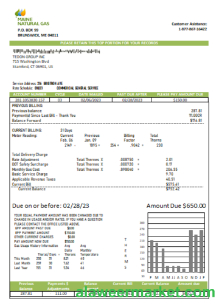 Maine Natural Gas Portland utility business bill,  SCR